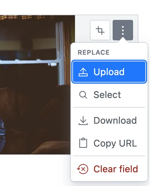 Options for clearing or replacing an image