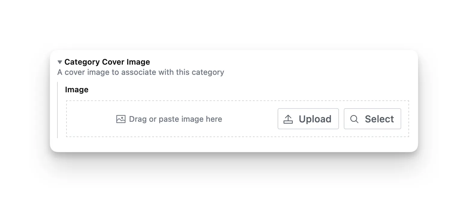 Image field ready for upload or selection