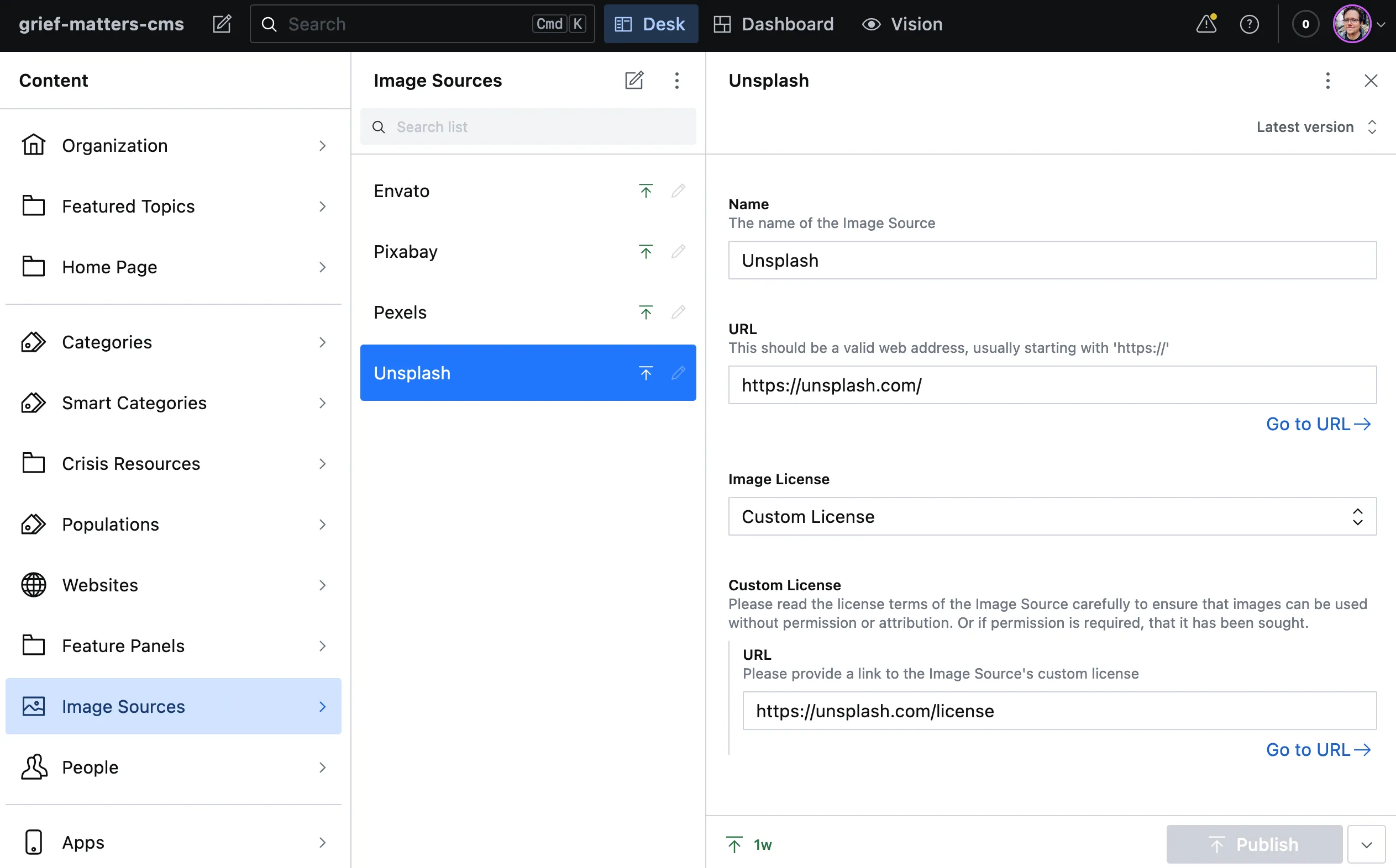 Image Source documents within Sanity